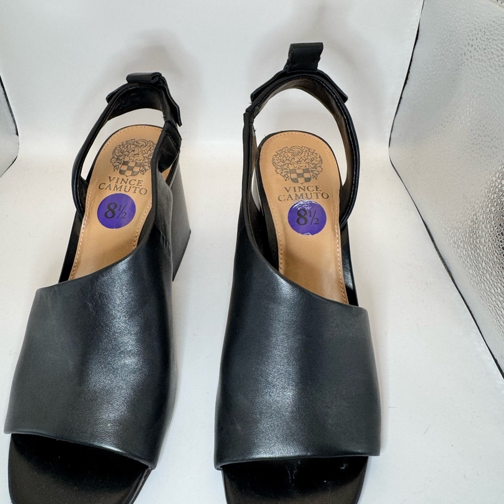 Vince Camuto Black Wedge Sandals